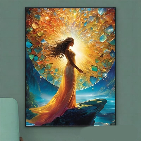 Woman with Moon DIY Diamond Painting Kits DIAM-P001-A17-1