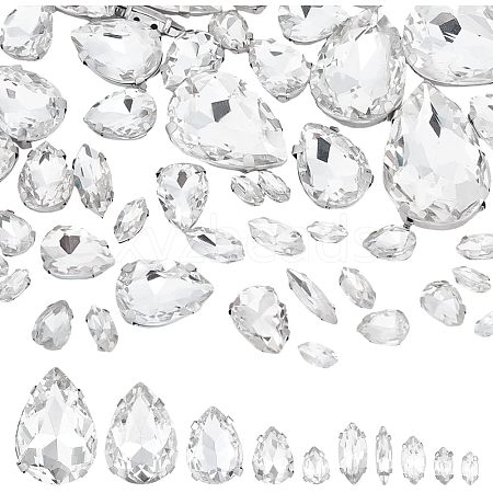 CHGCRAFT 160Pcs 10 Style Sew on Rhinestone RGLA-CA0001-11-1