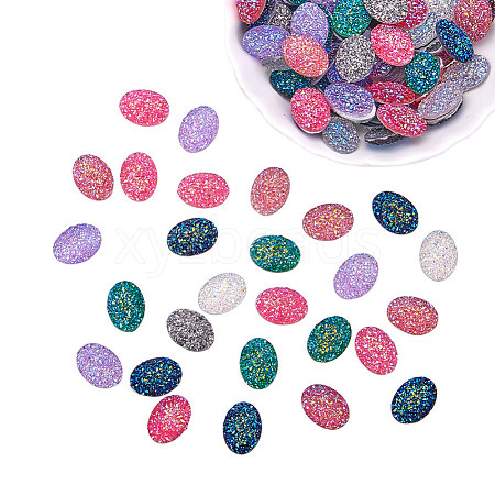 Electroplate Druzy Resin Cabochons CRES-T012-08-M-1