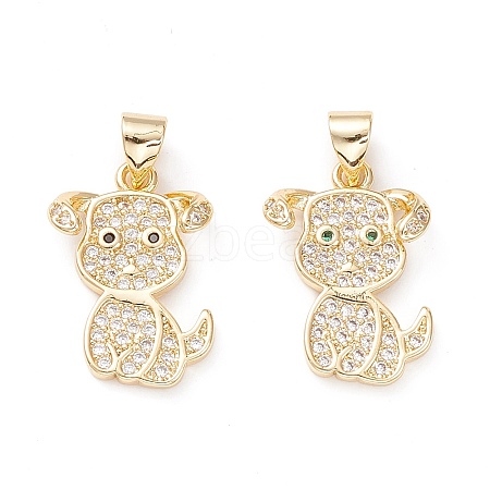 Brass Micro Pave Cubic Zirconia Pendants X-KK-D067-06G-01-RS-1