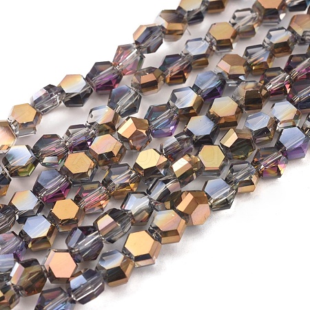 Electroplate Glass Beads Strands EGLA-L018-C-HP02-1
