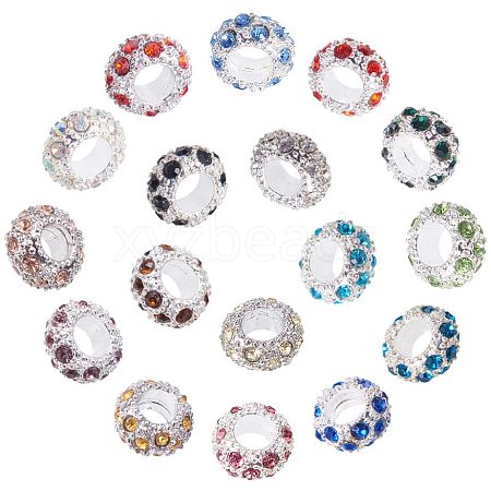 Alloy Rhinestone European Beads CPDL-PH0001-02-1