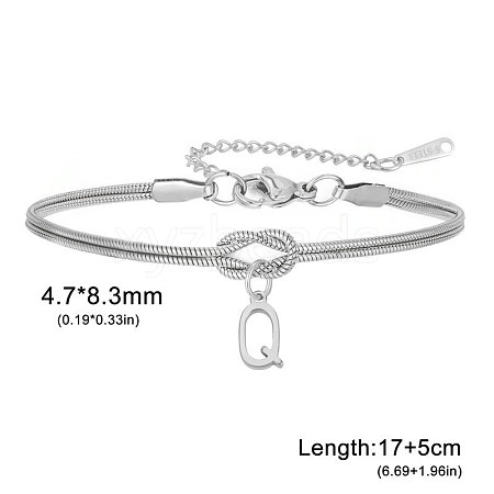304 Stainless Steel Initial Charm Bracelets FS-WGD8E41-39-1