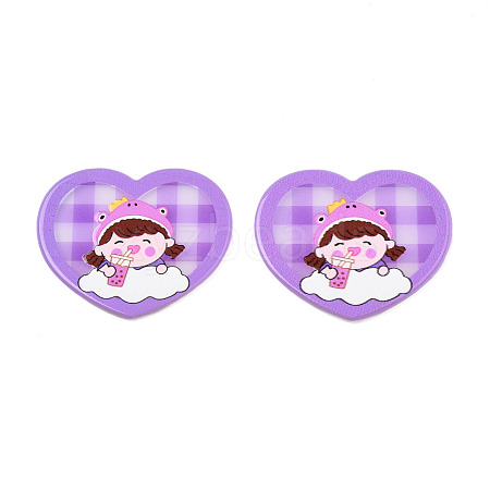 Transparent Printed Acrylic Cabochons TACR-N016-03-1