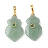 Natural Green Aventurine Pendants G-P628-05G-01-1