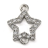 Brass Micro Pave Clear Cubic Zirconia Star Links Connector Charms KK-A230-03B-P-1