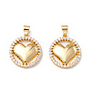 Rack Plating Brass Micro Pave Clear Cubic Zirconia Pendants KK-M221-02G-RS-1