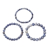 3Pcs 3 Styles Natural Blue Spot Jasper Beaded Stretch Bracelets for Women Men BJEW-JB13401-2