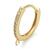 Rack Plating Brass Micro Pave Cubic Zirconia Hoop Earrings Findings KK-K392-33G-1