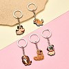 5Pcs 5 Styles Cute Cartoon PVC Plastic Dog Pendant Keychain KEYC-YW0001-18-1