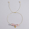 Bohemian Style Cross Natural Rose Quartz Braided Beaded Bracelets for Women XK2373-1-1