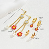 Stainless Steel Flower Tassel Earring Sets LB0942-1