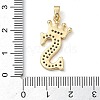 Rack Plating Brass Micro Pave Cubic Zirconia Pendants KK-D535-01S-RS-3