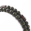 Natural Serpentine & Synthetic Non-magnetic Hematite Beads Energy Stretch Bracelets Set BJEW-JB07142-05-4