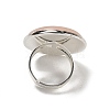 Natural Rose Quartz Round Adjustable Rings RJEW-K371-09S-31-4