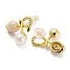 Cubic Zirconia Tulip & Natural Pearl Stud Earrings EJEW-Z020-02G-2