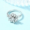 Flower Rotatable Open Cuff Rings for Women RJEW-G333-01H-2