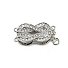 Brass Micro Pave Clear Cubic Zirconia Box Clasps KK-E084-28P-1