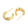 Rack Plating C-Shaped Brass Stud Earrings EJEW-N055-40G-RS-2