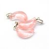 Moon Cherry Quartz Glass Pendants G-Q369-02-2