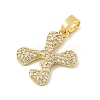 Brass Micro Pave Cubic Zirconia Pendants ZIRC-C012-01G-24-2