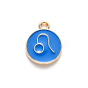 Alloy Enamel Pendants X-ENAM-S124-01B-02G-2