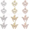 SUPERFINDINGS 12Pcs 2 Style Brass Micro Pave Cubic Zirconia Pendants KK-FH0002-82-1