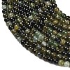 Natural Green Tourmaline Beads Strands G-P627-4mm-03-4