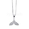 Valentine's Day Theme 925 Sterling Silver Pendant Necklaces NJEW-BB50568-D-1