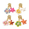 Brass Micro Pave Clear Cubic Zirconia Pendants KK-CBA74BF-14G-1