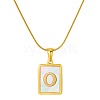 Stainless Steel Snake Bone Chain Alphabet Necklace with Shell Pendant WD3660-15-1