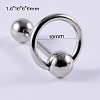 Circle Ring 304 Stainless Steel Straight Barbell 15 Gauge Piercing Tongue Rings for Women Men WG8A634-02-1