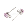 304 Stainless Steel Micro Pave Cubic Zirconia Stud Earring Findings STAS-H240-56P-12-2