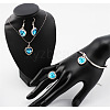 Heart Alloy with Crystal Pendant Necklace & Dangle Earring & Charm Bracelet & Ring FS-WGCCC64-01-1