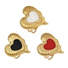 Heart 304 Stainless Steel Enamel Finger Rings for Women RJEW-G355-09G-2