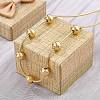 304 Stainless Steel Round Beads Snake Chain Necklaces NJEW-D319-02C-G-1