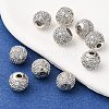 Round Brass Micro Pave Cubic Zirconia Beads ZIRC-N016-01P-8mm-5