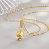 Brass Micro Pave Clear Cubic Zirconia Shovel Pendant Necklaces for Women WG2A015-02-2