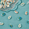 80Pcs Printed Natural Cowrie Shell Beads BSHE-LT0001-02-6