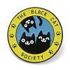 Three Black Cats Best Friends Flat Round Alloy Brooches JEWB-Z027-03-1