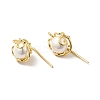 ABS Pearl Flower Dangle Earrings EJEW-F288-14G-1