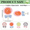 48Pcs 4 Colors Polyester Embroidery Sew on Appliques PATC-FG0002-01-2