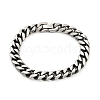 Non-Tarnish 201 Stainless Steel Curb Chain Bracelets BJEW-D030-03P-1