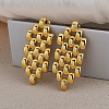 Hollow Hexagon Brass Stud Earrings for Women EJEW-G391-12G-1