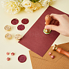 CRASPIRE 4Pcs 4 Styles Valentine's Day Theme Golden Tone Brass Wax Seal Stamp Head AJEW-CP0007-49A-05-3