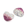 Gradient Color Heart Shaped Polymer Clay Rhinestone Beads CLAY-NH0002-03F-2