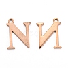 Ion Plating(IP) 304 Stainless Steel Alphabet Charms STAS-H122-N-RG-1