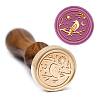 Brass Wax Seal Stamp with Handle AJEW-WH0184-1128-5