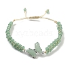 Natural Green Aventurine Braided Round Bead Bracelets BJEW-K251-06G-2