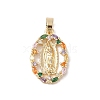 Brass Cubic Zirconia Pendants KK-Z050-19G-01-1